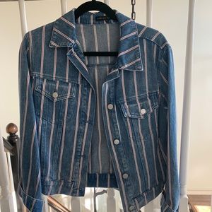 COPY - Red & White Striped Jean Jacket